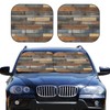 Rustic Wooden Texture Car Windshield Sun Shade 2-Piece Foldable Auto