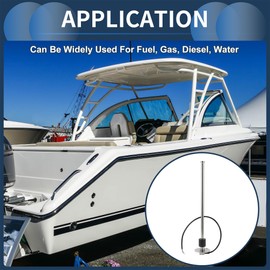 INFINAUTO Fuel Sending Unit and Gauge Kit 380mm Length Boat Fuel Sending Unit Marine Fuel Sender Unit Metal Black Silver Tone 240-33 Ohm