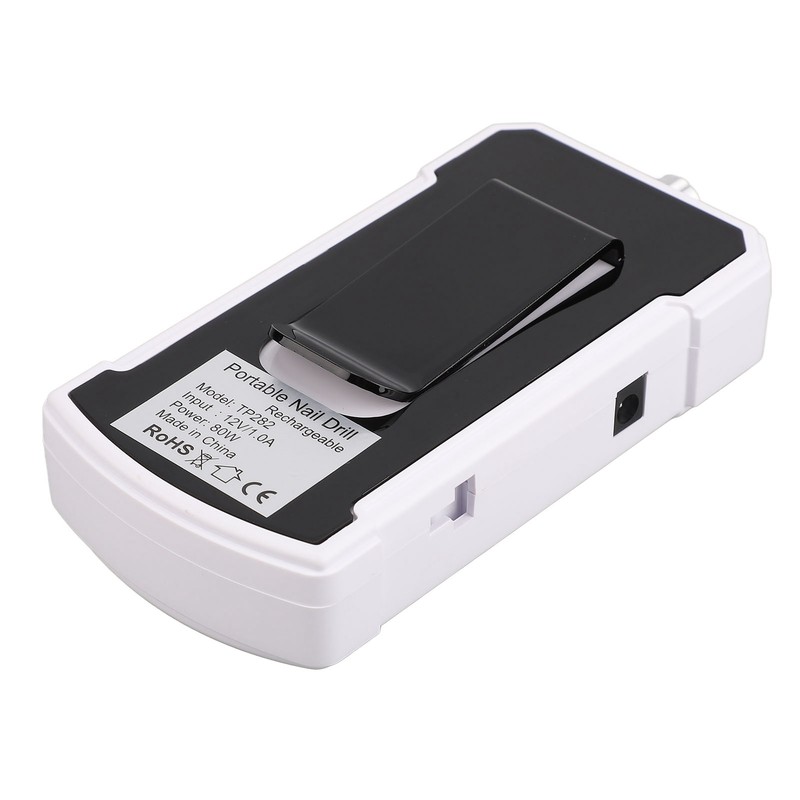 Black Rechargeable Electric Nail Drill Portable Nail Polish Machine Electric