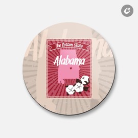 Unbranded Alabama USA The Cotton State Vintage | 4'' X 4'' Round Decorative Magnet