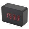 LED Wooden Alarm Clock, Alarm Function/Voice Control and Continuous Light