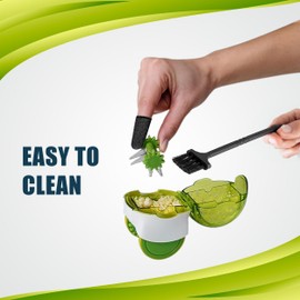 Garlic Chopper Roller Set with Peeler and Cleaning Brush - Effortless Garlic Mincing