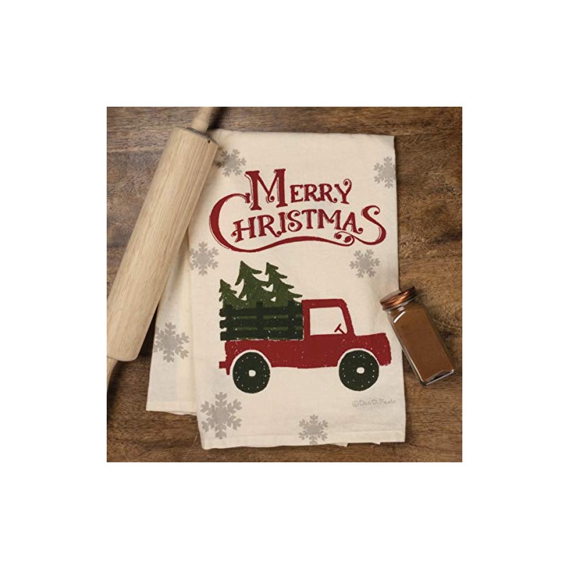 Primitives by Kathy Rustic Holiday Dish Towel, 28 x 28-Inches,