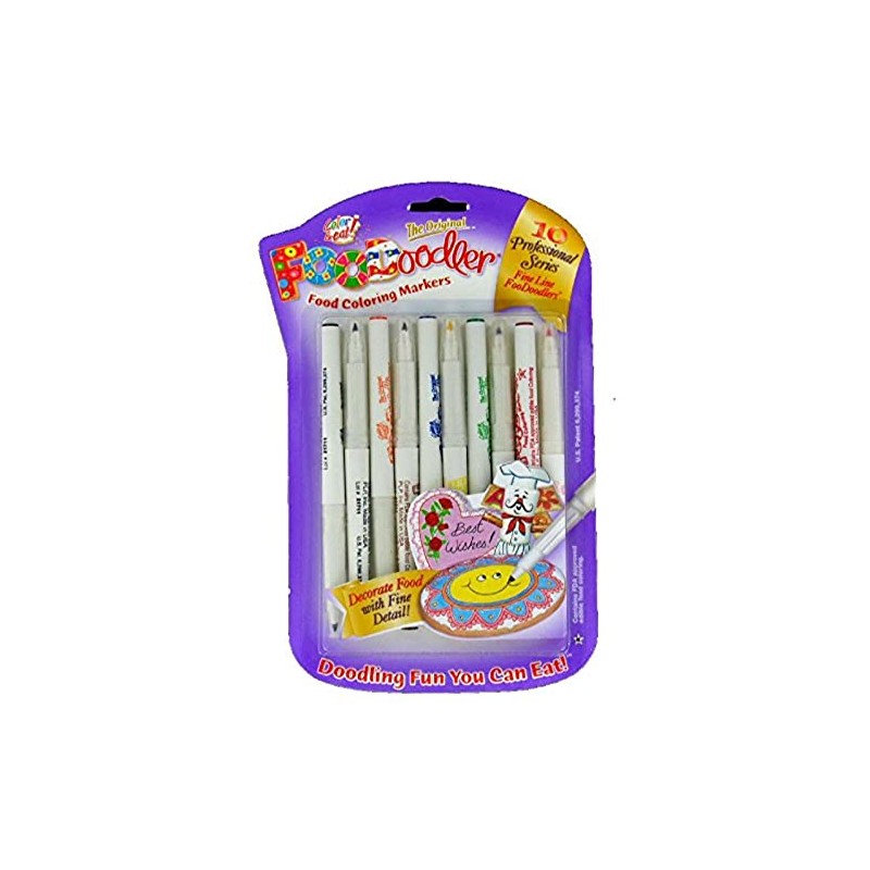 FooDoodler Food Coloring Markers - 10 Colors - Kosher (1,