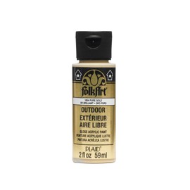 FolkArt Outdoor Acrylic Paint in Assorted Colors (2 Ounce), 1654 Metallic Pure Gold