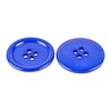 Clothing Buttons, 6 Pieces 4 Hole Diameter 40.6mm Blue Polyester