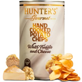 Hunter's Gourmet Crisps | Made with 100% Sunflower Oil | No Artificial Colors | Preservative-Free | White Truffle & Cheese | Backpack Friendly | Gourmet Cheese Snacks | Halal | Pack of 1 | 150g