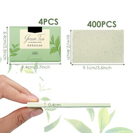 400 Sheets Face Blotting Paper, Green Tea Blotting Paper Oil, Natural Oil Absorbent Paper for Men Women, Face Blotting Papers for Oily Skin Care, Keep the Skin Fresh and Smooth
