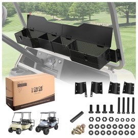 10L0L Golf Cart Front Inner Storage Utility Basket with Cover for 2000-up Club Car DS， Dash Storage Box Tray Organizer