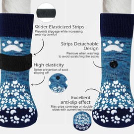 EXPAWLORER Anti-Slip Dog Socks-Double Sides Grips Traction Control on Hardwood Floor,Dog Shoes for Hot/Cold Pavement,Best Paw Protector,Prevents Licking,for Puppy Small Medium Large Senior Dogs