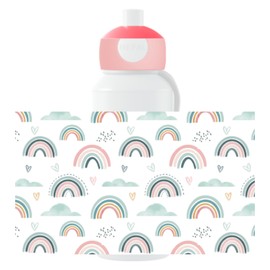 Mepal Pop-up Campus Water Bottle - Water Bottle for Children - Rainbow - Leak-proof Bottle for School - Reusable - BPA Free & Dishwasher Safe - 400 ml - Small Rainbow