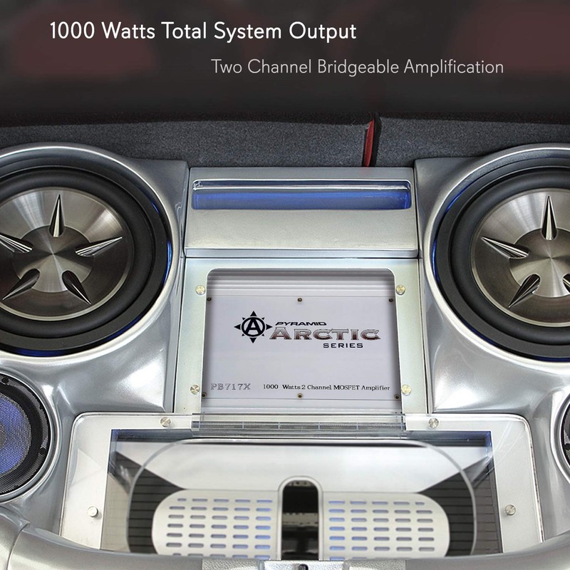 Pyramid 2 Channel Car Stereo Amplifier - 1000W Dual Channel