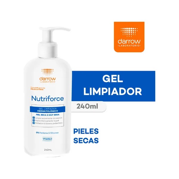 Gel Limpiador Dermatológico Darrow Nutriforce, De 240ml
