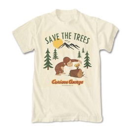 Riot Society - Curious George Save the Trees 2.0 Mens T-Shirt - Natural, Large