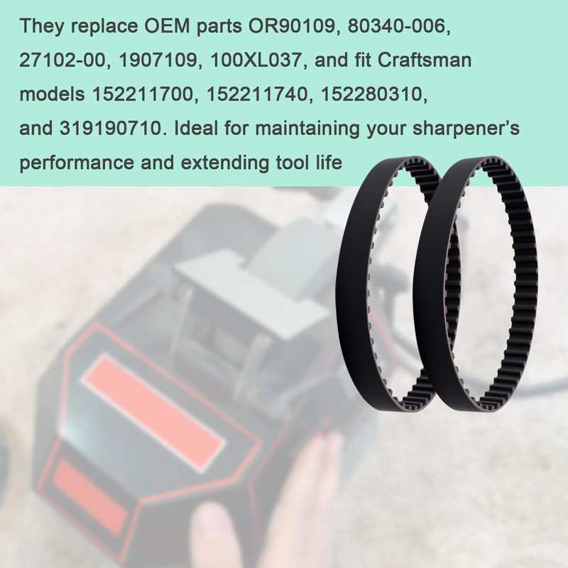 2 Pack OR90109 Drill Sharpener Drive Belts Compatible with Sears