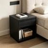 Night Stand with Charging Station, 23 Inch Tall Fluted Modern