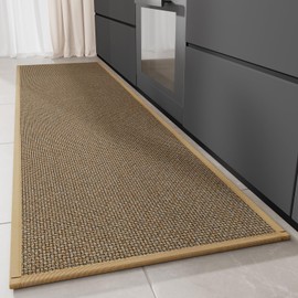 Hargiis Kitchen Rug, Rubber Non Slip Kitchen Rugs Washable, Absorbent Runner Mat for Floor, Machine Washable Standing Mats for in Front of Sink, Door, Laundry, Entryway, Hallway (Brown, 70" × 20")