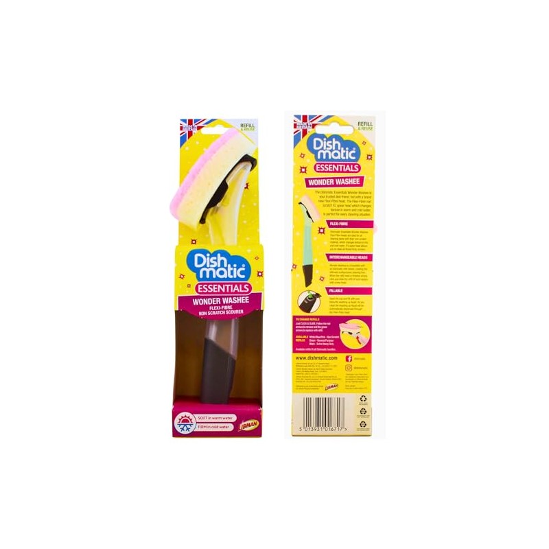 Non Scratch Sponge Scourers Bundle With Dishmatic Fillable Washing Up