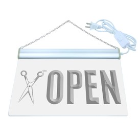 ADV PRO j753-b OPEN Scissor Barber Shop Hair NR Neon Light Sign