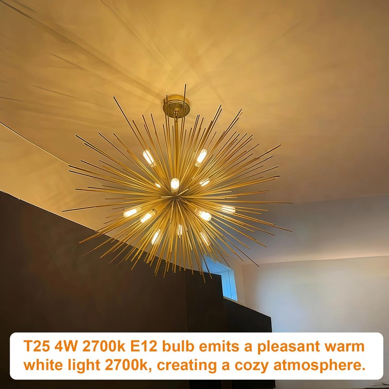 Vinaco 3.39 Inch E12 Edison Bulb Dimmable 4W, Equal 40W,
