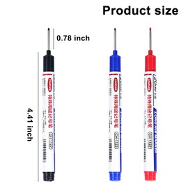 5 PCS Waterproof Long Head Deep Hole Marker, 2025 Upgrade Colorful Carpenter Pen Construction Markers Marking Tool for Bathroom Woodworking, Permanent Markers Carpenter Ink Marker Pens (5 Color)
