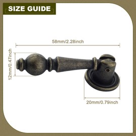MOOTVGOO 2 Pack Vintage Cabinet Pulls Knobs, Decorative Antique Bronze Pendant Pulls Handles with Mounting Screws for Cabinet Drawer Closet Dresser Cupboard Wardrobe Furniture, 58x20MM/2.28"x0.79"