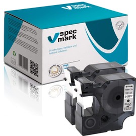 specmark Compatible with DYMO D1 45812 S0720920 Label Tape 19 mm x 7 m Set x 2 Black on Silver Compatible with DYMO D1 for LM LabelManager LP LabelPoint LW LabelWriter DUO Printers