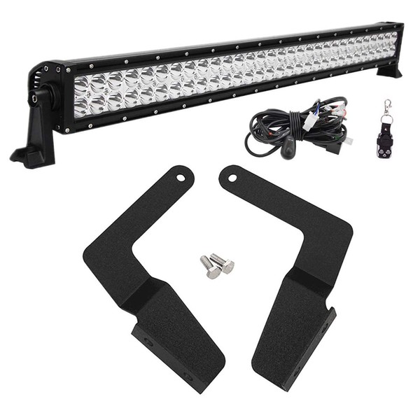 Dasen 32" 180W LED Light Bar & Front Hidden Bumper Grille Lighting Mount Brackets w/Remote Control Wiring Kit Compatible with 2016-2021 Toyota Tacoma