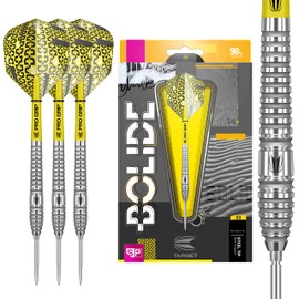 TARGET Darts Bolide 90% Tungsten Swiss Point Steel Tip Darts Set of 3, Barrel 03, 26 Grams | Featuring Pro Grip Dart Stems, Number 6 Dart Flights, Swiss Points | Professional Darts