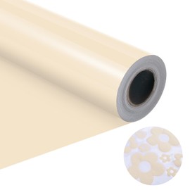 HTVRONT Puff Vinyl Heat Transfer - 12" × 10FT 3D Puff HTV Vinyl Roll, Beige Foaming 3D Puff Heat Transfer Vinyl, Puff Iron on Vinyl for T Shirt Compatible with Cameo (Beige)