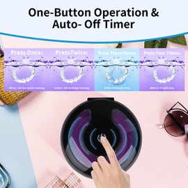 Ultrasonic Cleaner, 45kHz Retainer Cleaner Machine for Dentures, Mouth Guards, Braces, Aligners, Night Guards, Dental Appliances & Jewelry - 180ML Cleaning Pod