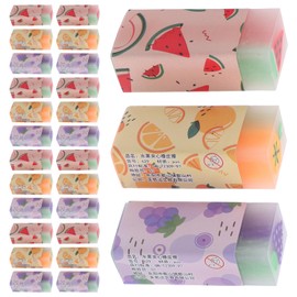DOITOOL 36pcs Scented Fruit Erasers Cute Stationery for Boy Girl Adorable Cartoon Shapes Safe for School Use and Fun Novelty Stationery