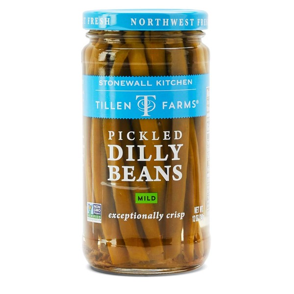 Tillen Farms Pickled Crispy Dilly Beans, Mild, 12 Ounce (Pack of 4)