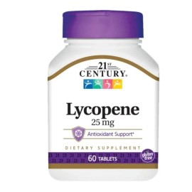 Licopeno 25mg 60 Comprimidos 21st Century Sin Gluten Suplemento Nutricional