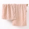 YiLUOMO Pink Embossed Floral Pattern Hand Towel Set of 2