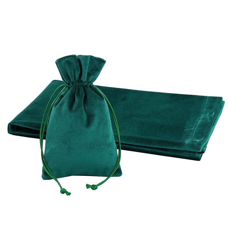 BLESSUME Atar Tarot Table Cloth with One Pouch (Green)