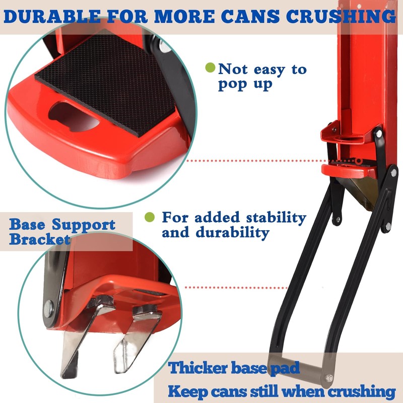 MinliGUY Aluminum Can Crusher, Heavy Duty Can Crusher Wall Mounted,