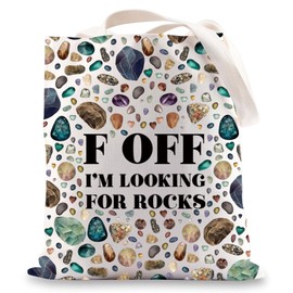 MYSOMY Rock Collector Tote Bag Rock Lover Gift Geologist Gift F Off I'm Looking For Rocks Rock Hunter Shoulder Bag, F Off Uk