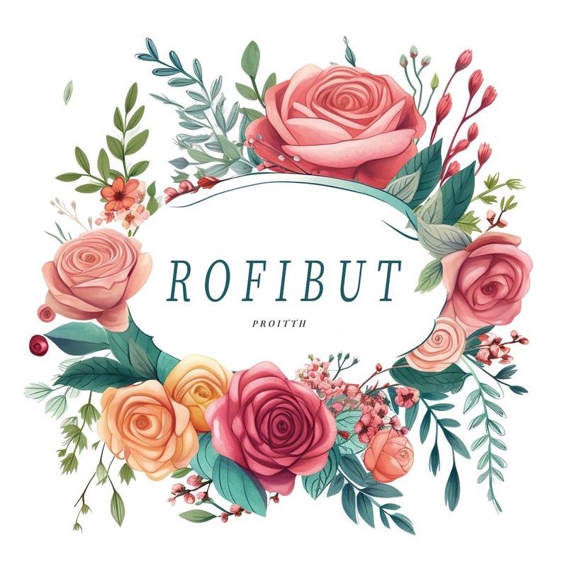 ROFIBUT Flower Press on Nails Medium Almond Fake Nails Glossy