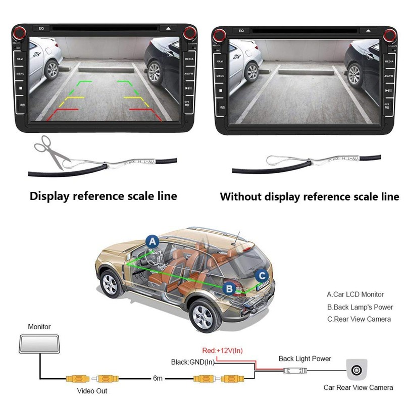 Night Vision Car Backup Camera, Waterproof Rear-view License Plate Light