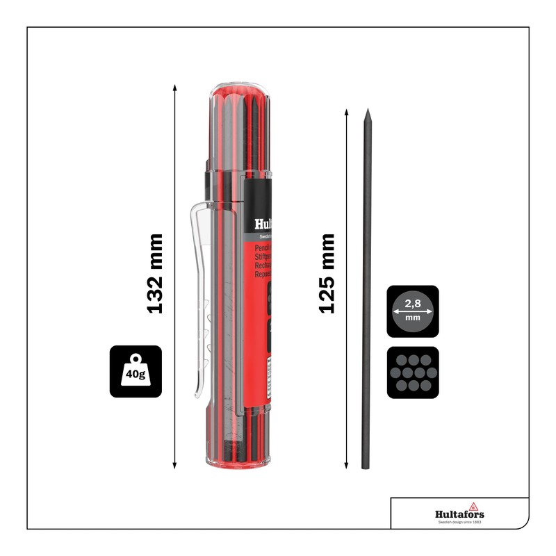 Hultafors 650110 Dry-Marker Refill Graphite (Pack 10)