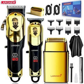 Men's Hair Trimmer Kit, 1 Box Wireless Electric Hair Clipper & Accessories, Professional Hair Trimmer for Men, Great for Stylists Barbershop Salon Home Use - Color: Golden, Specification: 1 Box