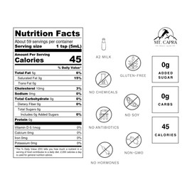 Mt. Capra Goat Milk Ghee | Grass-Fed Clarified Butter High in MCT Oil Perfect for Bulletproof Coffee, Keto, Paleo, and Whole 30 Diets | Pasture Raised and Unsalted | 59 Servings - 10 fl oz