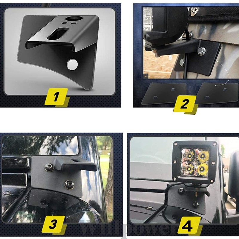 RIGIDON 2 Pcs Car LED Headlight Bracket, Aluminum Metal Headlight