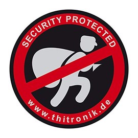 Thitronik 100940 Warning Sticker Security Protected Pack of 3