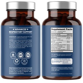 Number One Nutrition N1N Premium Lung Support Supplement [10 Potent Ingredients] Natural Lung Cleanse & Detox with Quercetin, Bromelain and Vitamin C to Help Support Respiratory Health, 60 Veg Caps