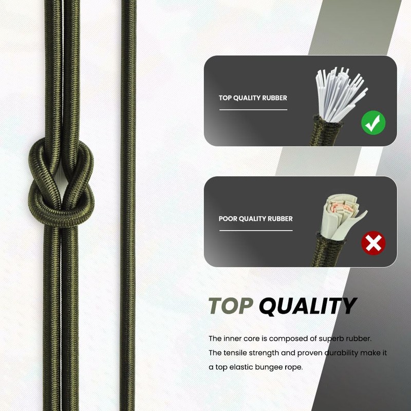 Abma Cord Bungee Cord 6mm 10M Elastic Shock Cord 100%