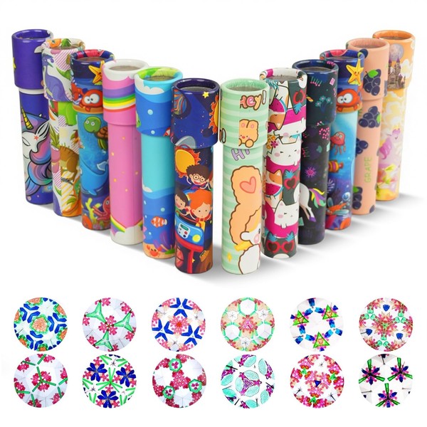xolear Pack of 12 Classic Kaleidoscopes, Retro Kaleidoscopes Educational Toy,