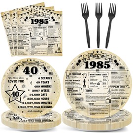 CHUNNIN 96Pcs Back in 1995 Birthday Plates and Napkins 30th Party Decorations Vintage 30 Year Old Party Dessert Plates 1995 Tableware for 24 Guests 30th Theme Men Women Birthday Supplies