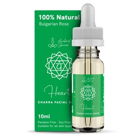 Heart Chakra Facial Serum Essential Oil Blend, Natural & Organic Moisturizing Serum for Face with Sunflower, Argan, Apricot, Rosemary, Lavender Oils for Spiritual Journey, Peace, Deeper Connection